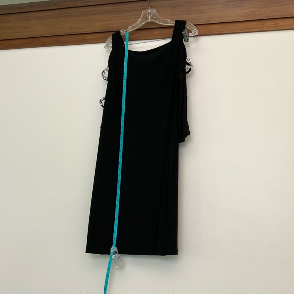 MSK Classic Black Dress Size L with Cutout Embellished Sleeves